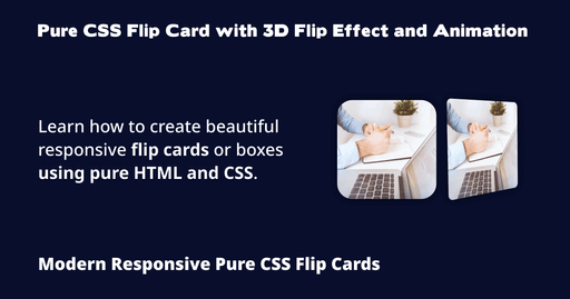 Pure CSS Flip Card with 3D Flip Effect and Animation