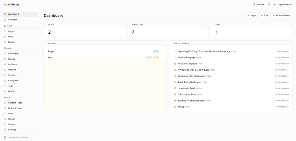 EmDash CMS playground. EmDash CMS playground.